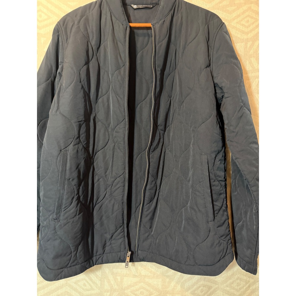 TravisMathew Mens Interlude Quilted Full Zip Jacket Navy Blue Medium Bomber - Picture 6 of 10